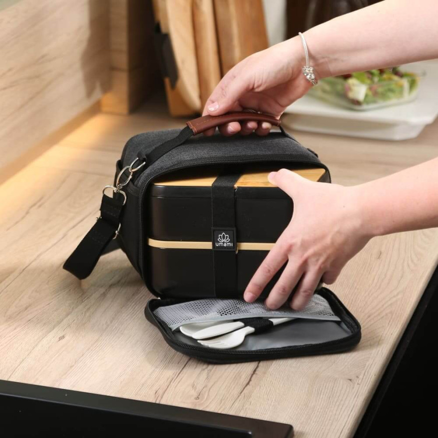 Sac glaciere isotherme 4,3l noir en toile - Umami