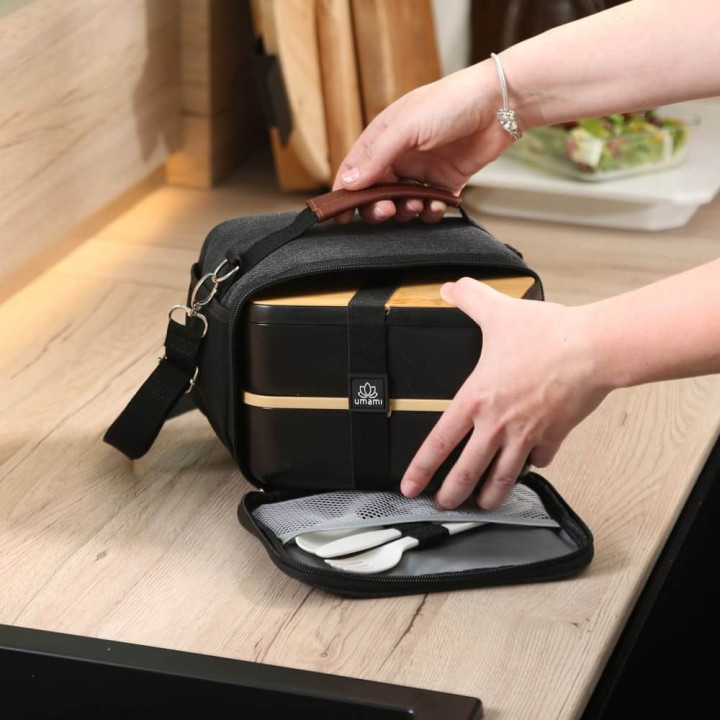 Sac glaciere isotherme 4,3l noir en toile - Umami