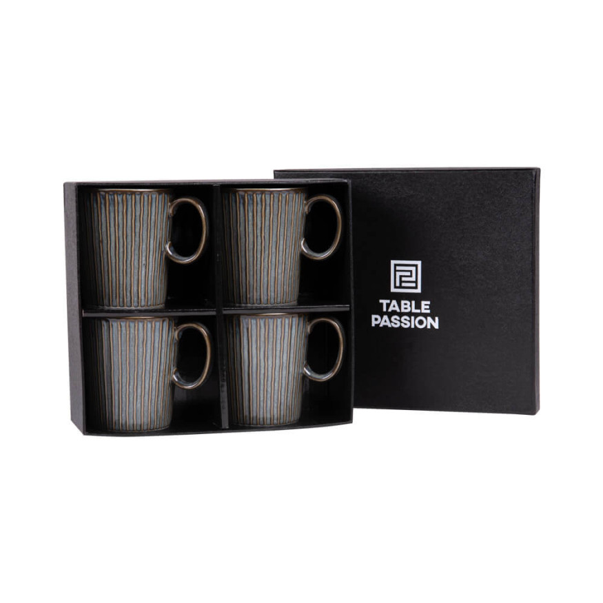 Coffret 4 mugs 35cl Liv bleu - Table passion