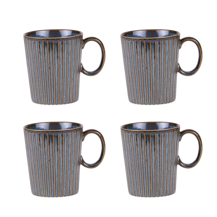 Coffret 4 mugs 35cl Liv bleu - Table passion