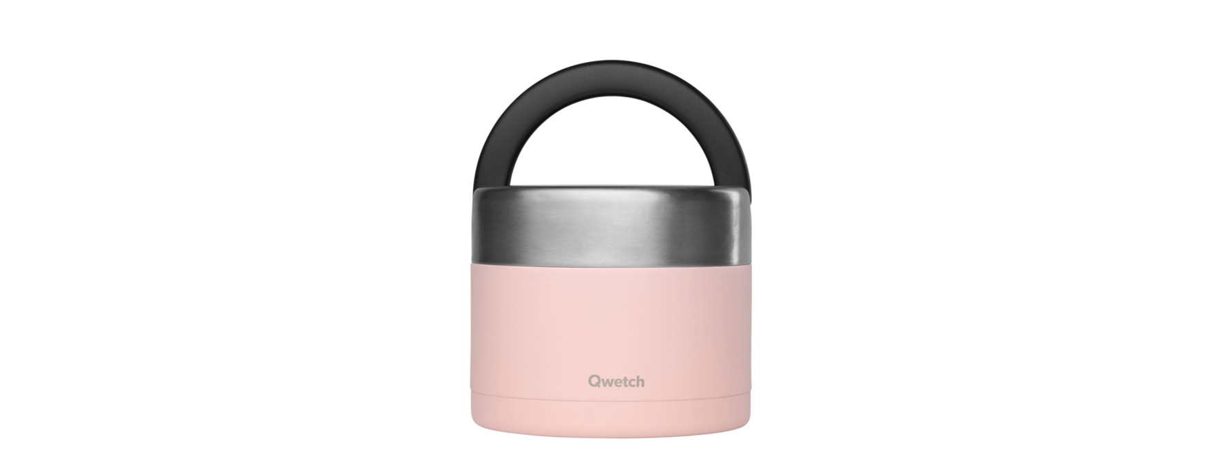 Boîte repas poignée isotherme en inox pastel rose 850ml - Qw