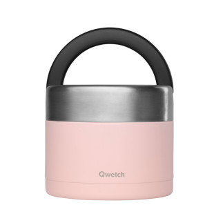 Boîte repas poignée isotherme en inox pastel rose 850ml - Qw