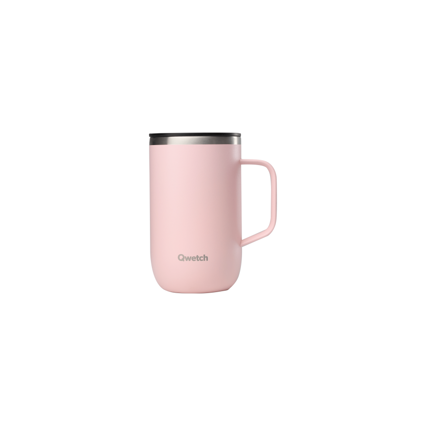 Travel Mug isotherme avec anse 470ml pastel rose - Qwetch