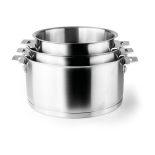 Série 3 casseroles inox amovibles 16 à 20 cm avec poignée - Lacor Série 3 casseroles inox amovibles 16 à 20 cm avec poignée - Lacor