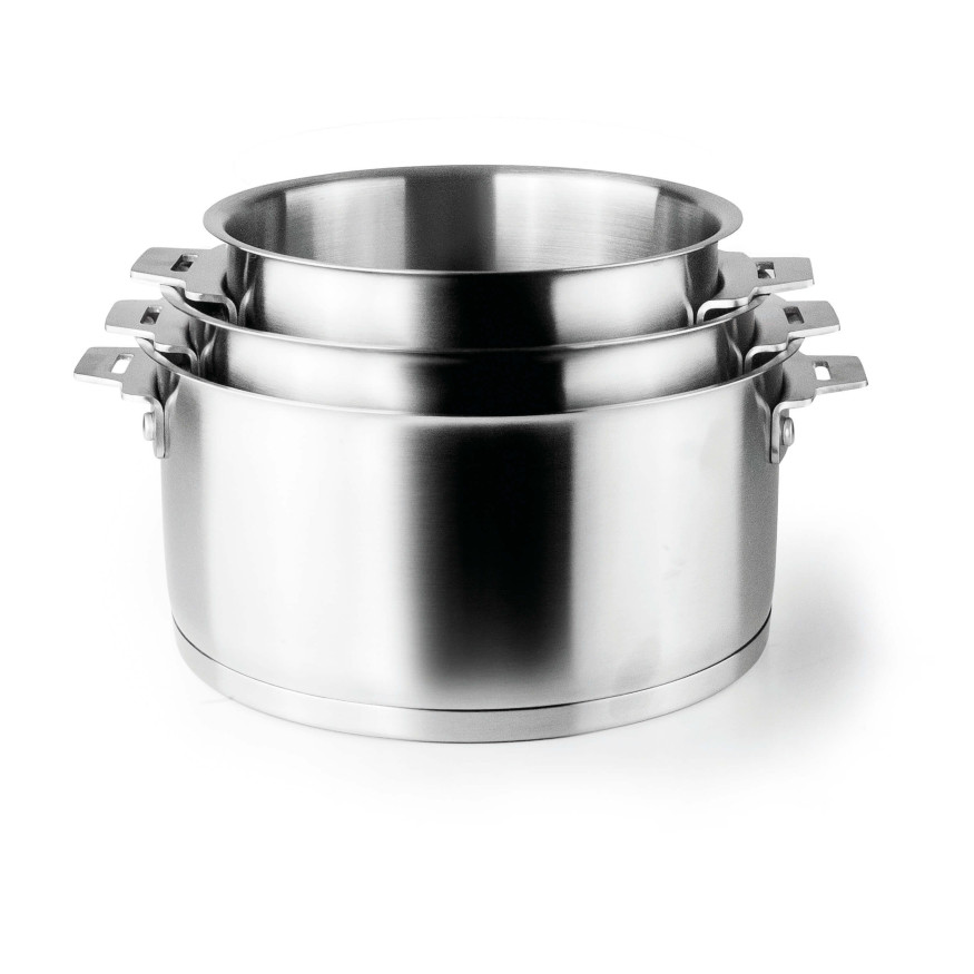 Série 3 casseroles inox amovibles 16 à 20 cm avec poignée - Lacor
