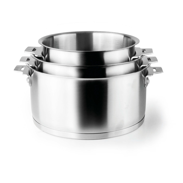 Série 3 casseroles inox amovibles 16 à 20 cm avec poignée - Lacor