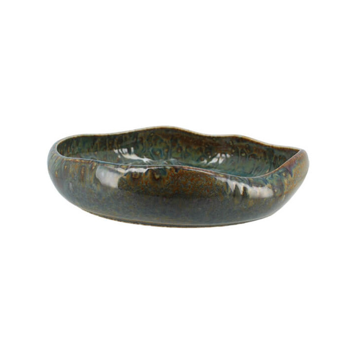 Assiette coupe 25 cm Venus en porcelaine émail réactif - Ogo