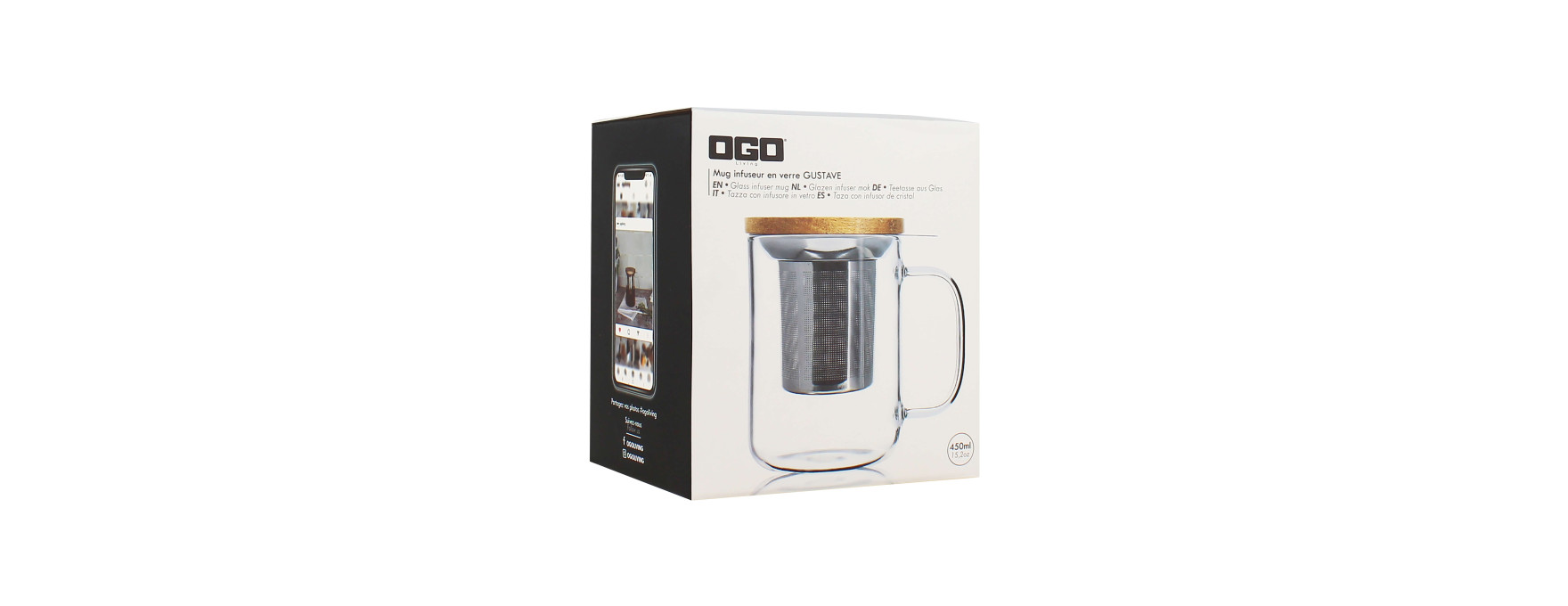 Tisanière Gustave verre borosilicate 450ml - Ogo living