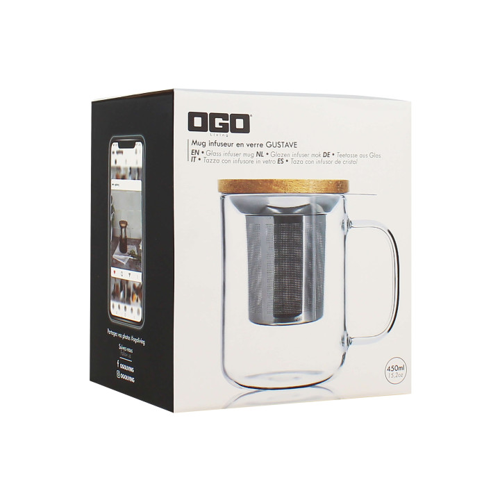 Tisanière Gustave verre borosilicate 450ml - Ogo living