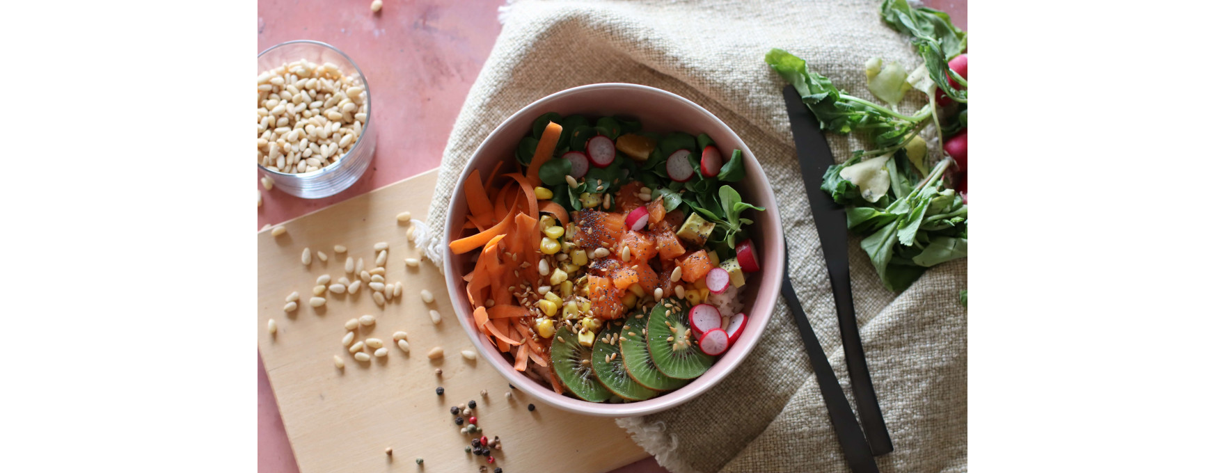 Bol Pokebowl 18cm en grès rose pâle - Ogo living