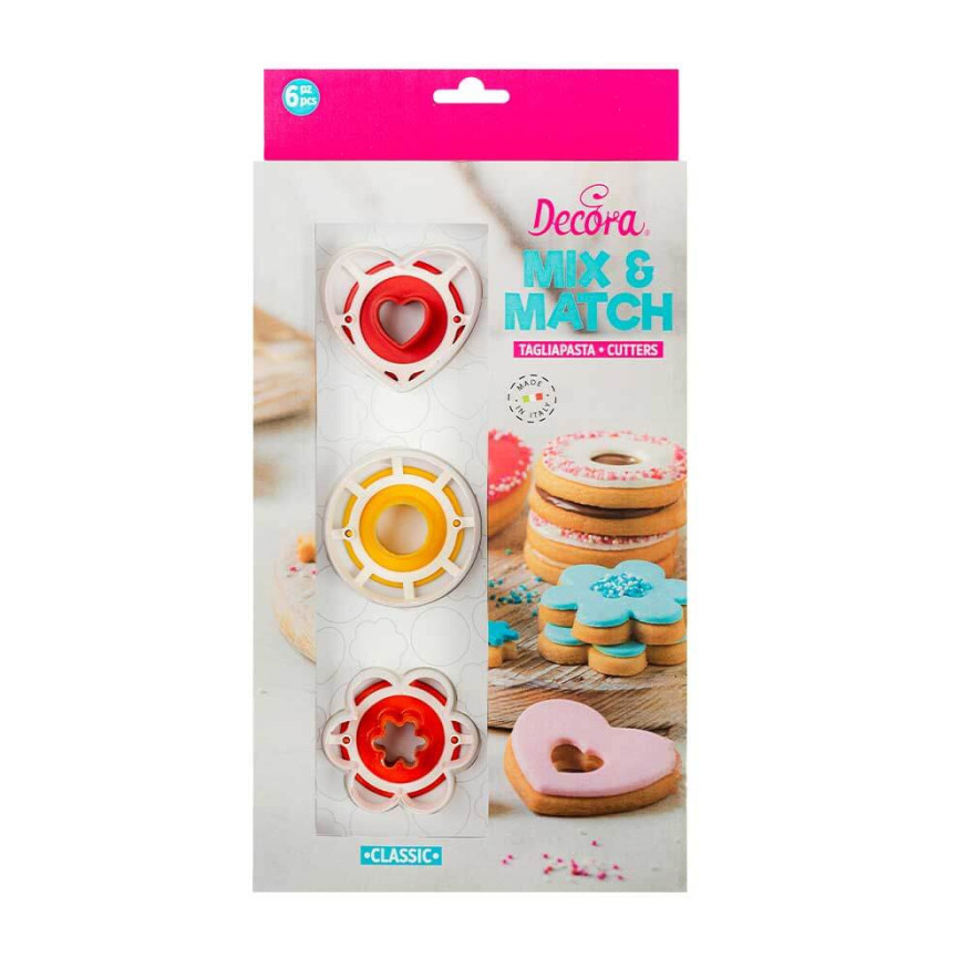 Kit emporte-pièces 6 pièces Mix & Match idéal pour biscuits