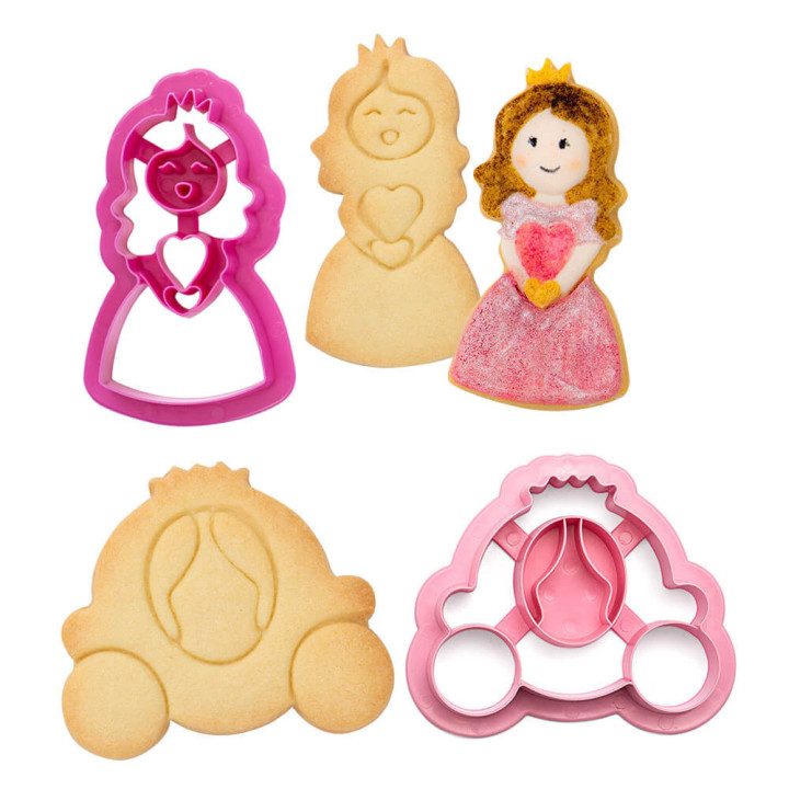 Kit 2 emporte-pièces en plastique : Princesse - Decora