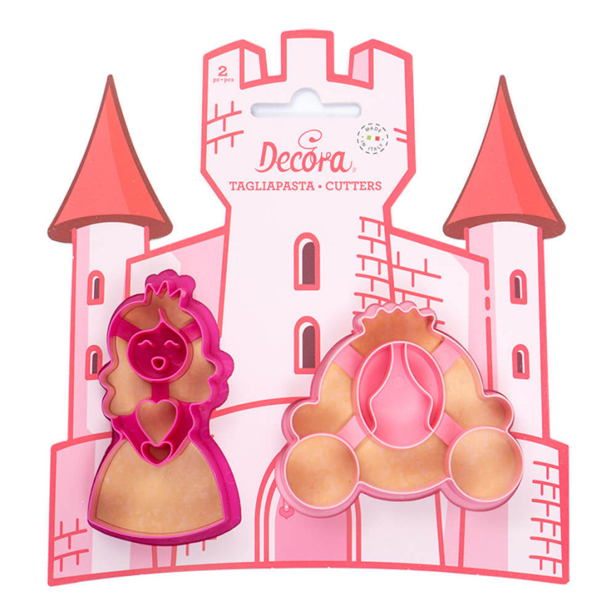 Kit 2 emporte-pièces en plastique : Princesse - Decora