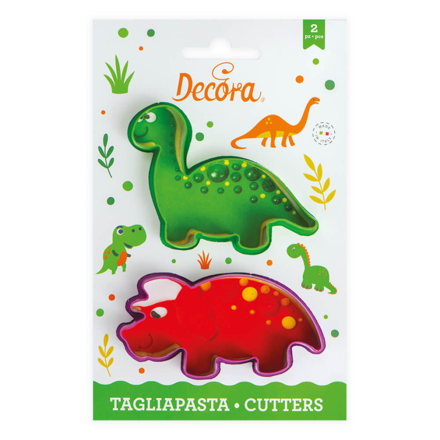 Kit 2 emporte-pièces en plastique : Dinosaure - Decora