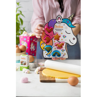 Kit 6 petits emporte-pièces en plastique : Licorne - Decora