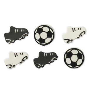Plaque de décors comestibles : 6 décors Football - Decora