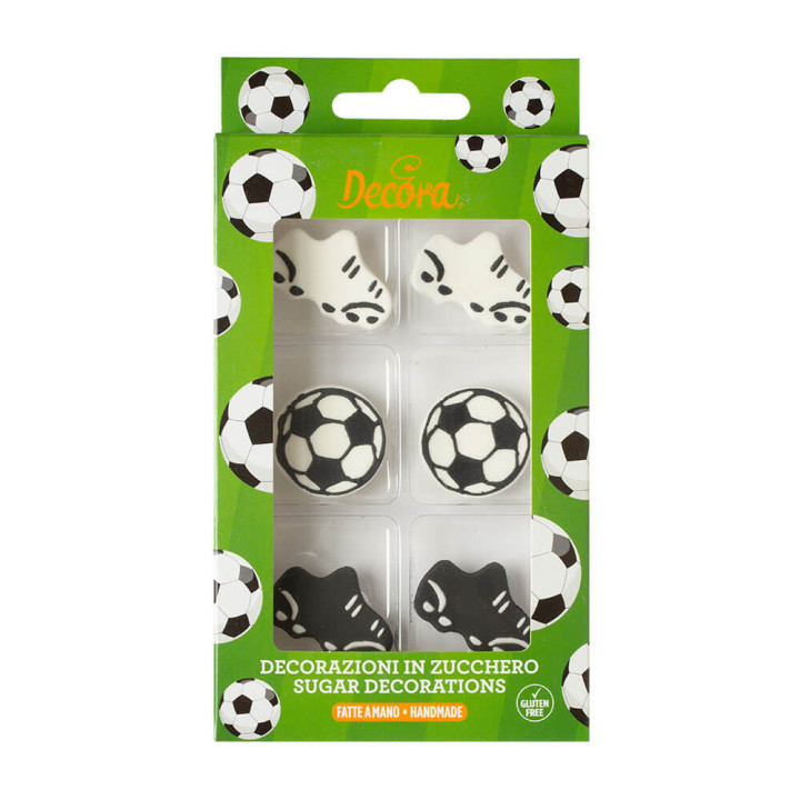 Plaque de décors comestibles : 6 décors Football - Decora