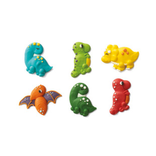 Plaque de décors comestibles : 6 décors Dinosaures - Decora