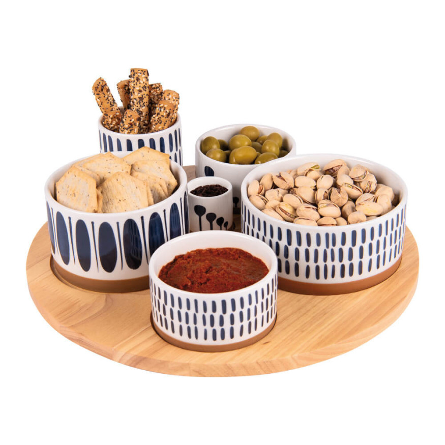 Service apéritif 6 pièces Mikonos D31cm - Table passion