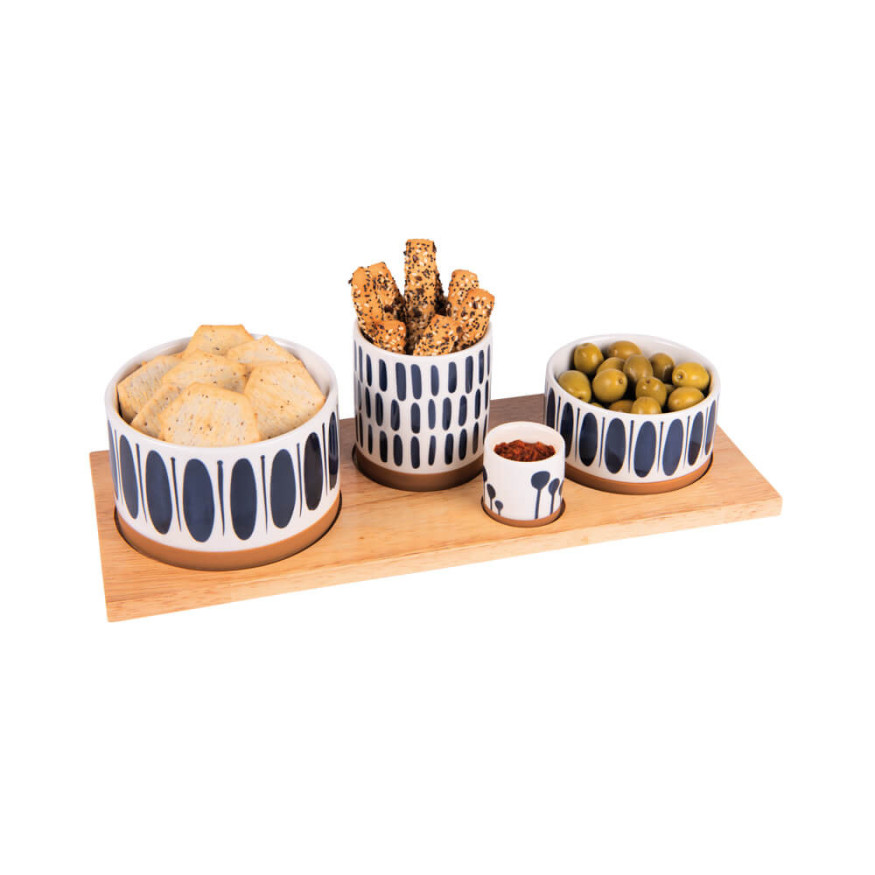 Service apéritif 4 pièces Mikonos L34,5 cm - Table passion