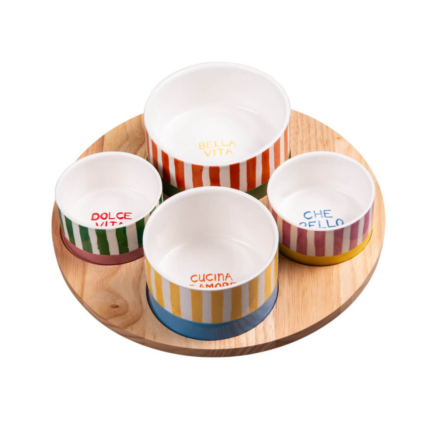 Service apéritif 4 pièces Dolce vita D29,5 cm - Table passion