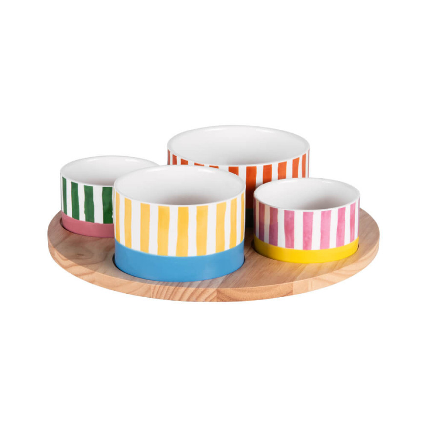 Service apéritif 4 pièces Dolce vita D29,5 cm - Table passion