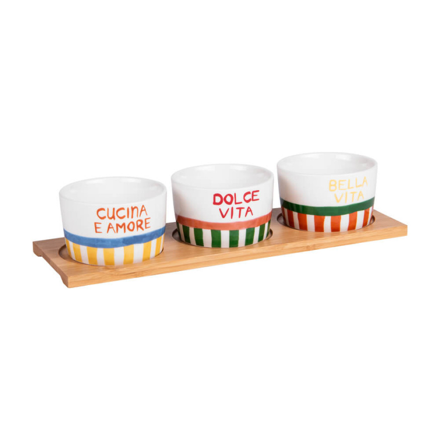 Service apéritif 3 pièces Dolce vita L28,5 cm - Table passion