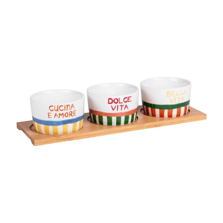 Service apéritif 3 pièces Dolce vita L28,5 cm - Table passion