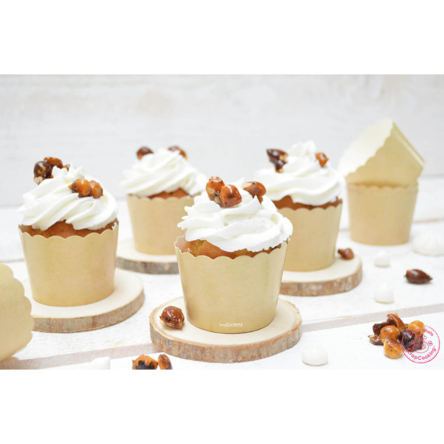 25 caissettes de cuisson pour muffins et cupcakes kraft 6 x