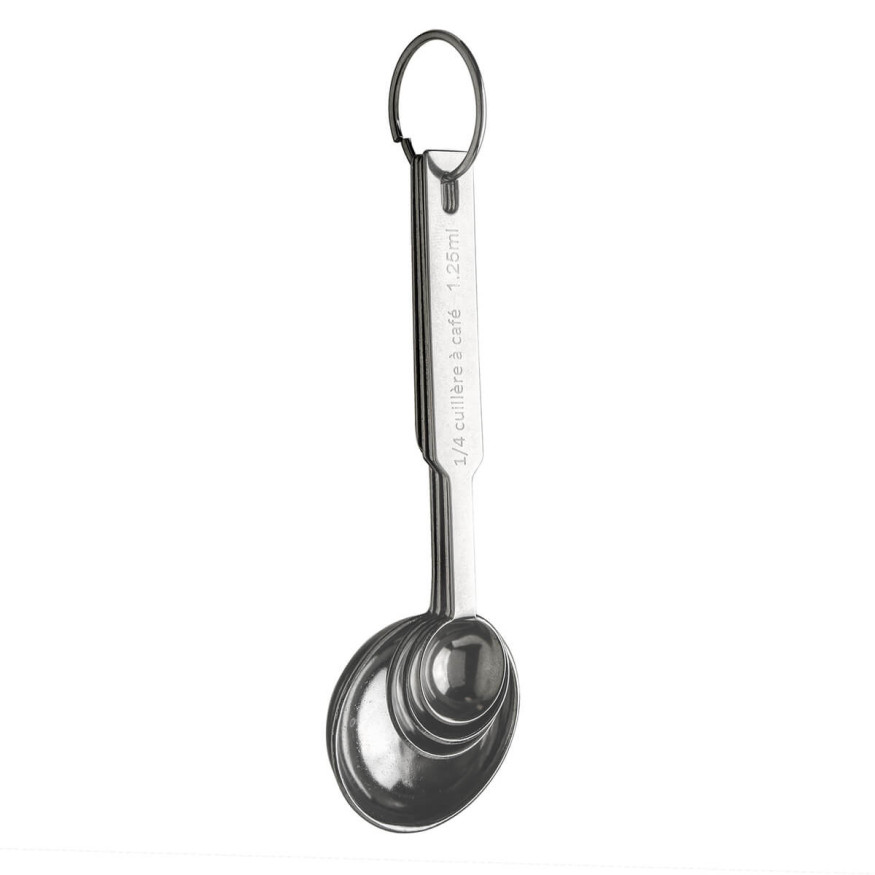 4 cuillères doseuses en inox : équivalences ml, cuillère à café