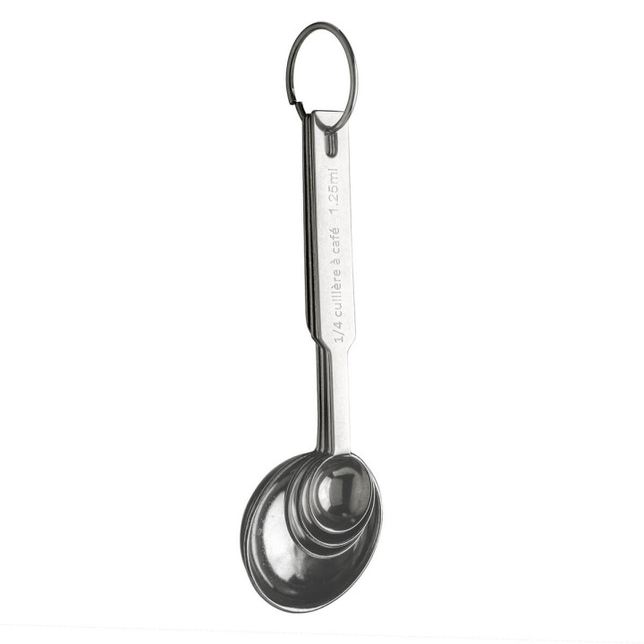 4 cuillères doseuses en inox : équivalences ml, cuillère à café