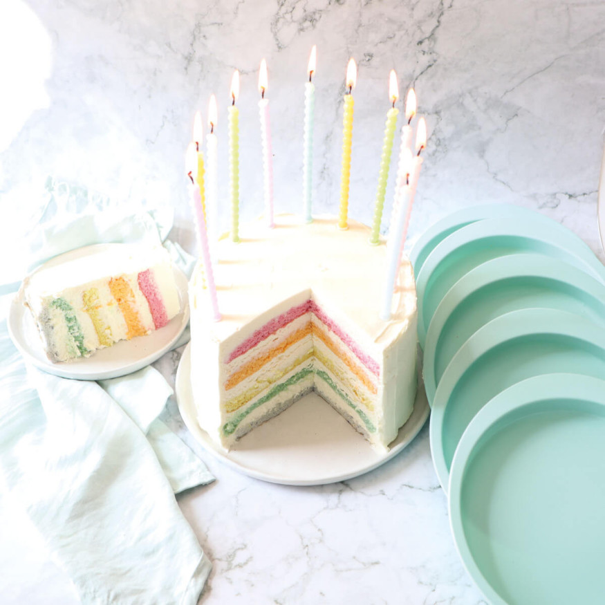 5 moules pour layer cake en silicone 18 x 2 cm - Scrapcooking