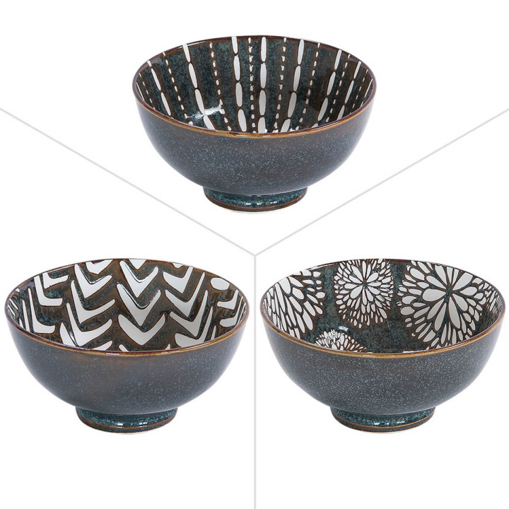 Bol décors assortis Penja Brun 15cm en porcelaine - Table pa