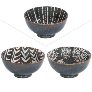 Bol décors assortis Penja Brun 15cm en porcelaine - Table pa