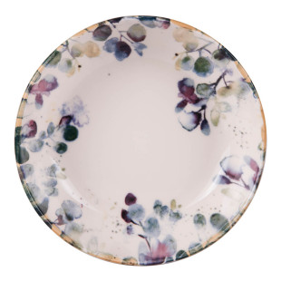 Assiette à pâtes 22x6cm en faïence décorée Garden - Table pa