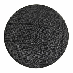 Assiette plate 27cm en grès Vésuvio noir - Table passion
