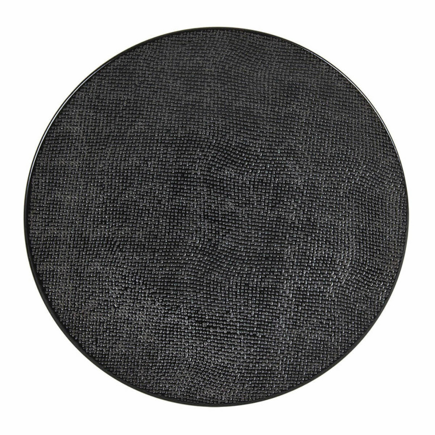 Assiette plate 27cm en grès Vésuvio noir - Table passion