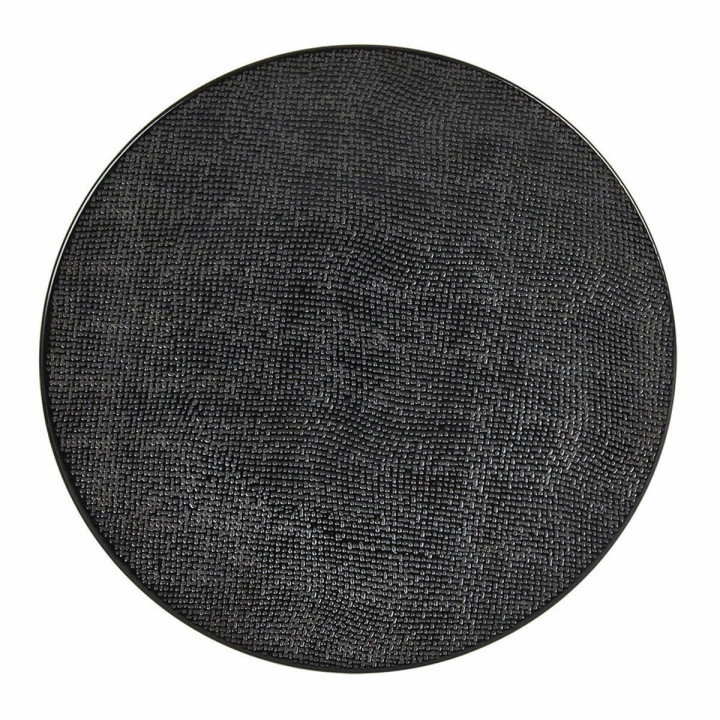 Assiette plate 27cm en grès Vésuvio noir - Table passion