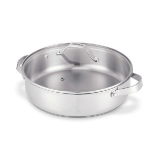 Sauteuse 2 anses inox avec couvercle verre 28 cm - Beka Sauteuse 2 anses inox avec couvercle verre 28 cm - Beka