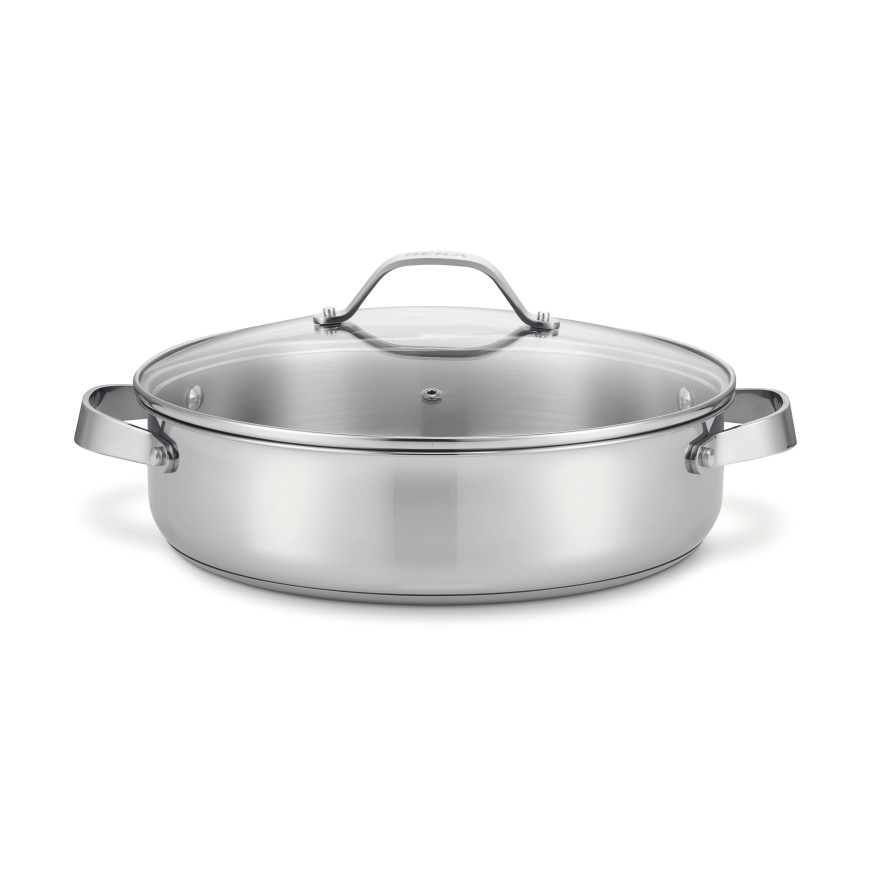 Sauteuse 2 anses inox avec couvercle verre 28 cm Cicla - Bek