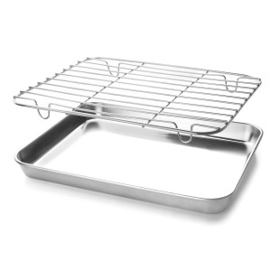 Plat inox avec grille 40,5X30,5*2,5 cm - Lacor