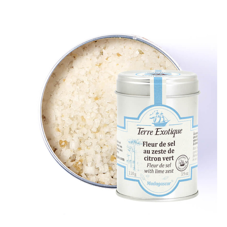 Fleur de sel au zeste de citron vert 90g - Terre exotique