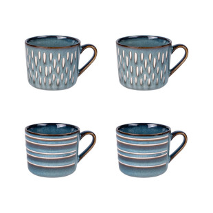 Coffret 4 tasses 18 cl Helsinki bleu - Table passion Coffret 4 tasses 18 cl Helsinki bleu - Table passion