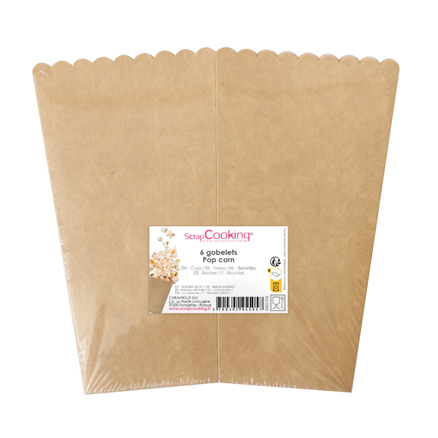 6 gobelets pour pop corn - Scrapcooking