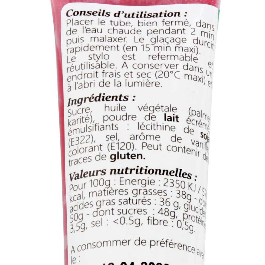 Stylo de glaçage pour décorer les biscuits fuchsia 32 gr