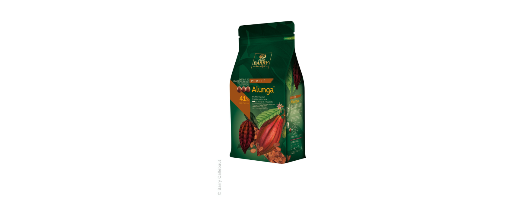 Chocolat de couverture au lait pureté Alunga 41% 1 kg - Barry