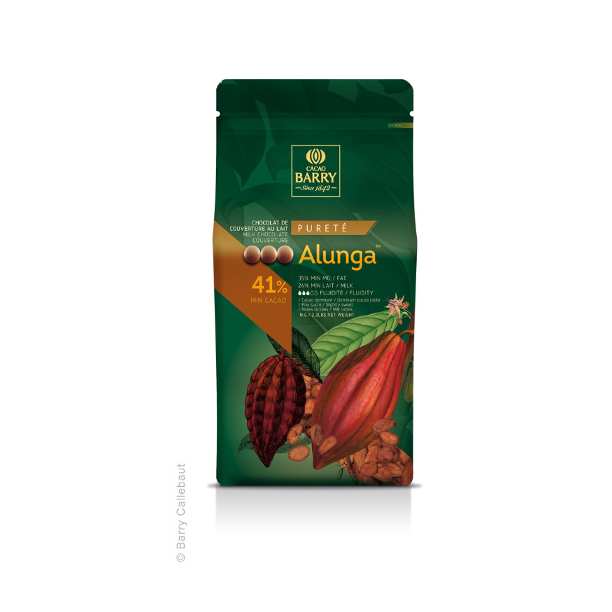 Chocolat de couverture au lait pureté Alunga 41% 1 kg - Barry