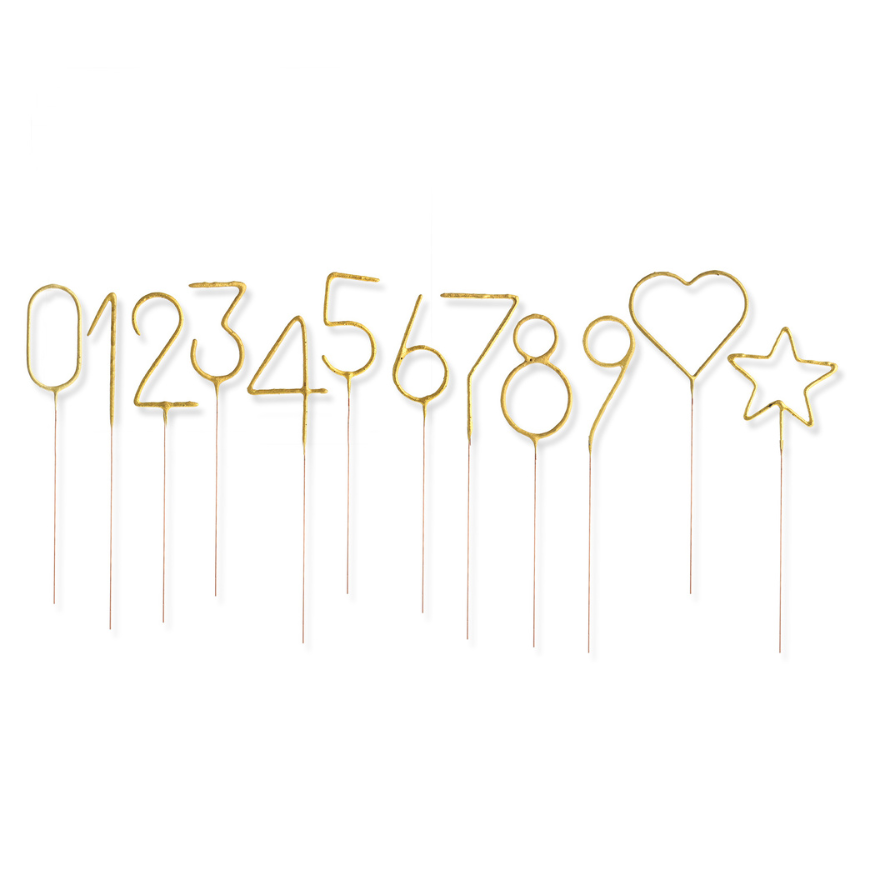 Bougie scintillante dorée : chiffre 8 format XL - Wondercand