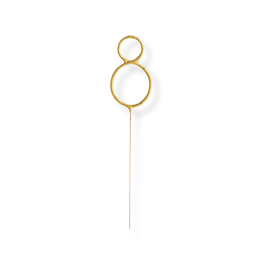 Bougie scintillante dorée : chiffre 8 format XL - Wondercand