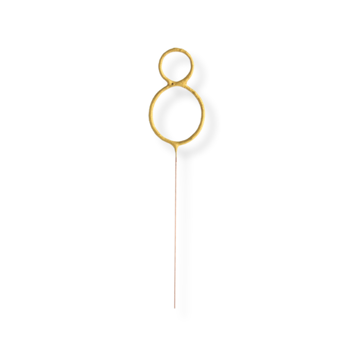 Bougie scintillante dorée : chiffre 8 format XL - Wondercand